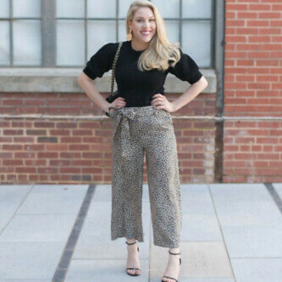 J. Crew Wide Leg Cropped Trouser in Leopard Size 10 - Picture 13 of 13
